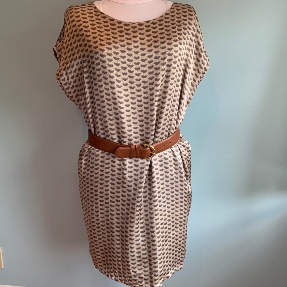 PBO Philosphy Blues Original women's medium tan brown viscose shift dress